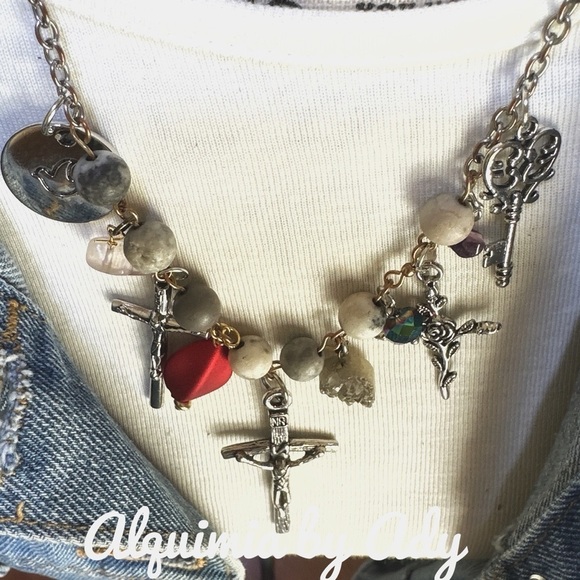 Alquimia Silver and Red Charm Necklace - Picture 5 of 5